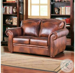 Ardentia Marco Leather 66" Loveseat with Nailhead Trim
