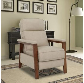 Ashland Cashmere Stone Leather Push Thru The Arms Recliner