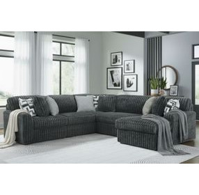 Midnight Madness Gunmetal 5 Piece RAF Chaise Sectional