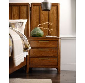 Aspire Profile Brown 3 Drawer Nightstand With Built In Outlet