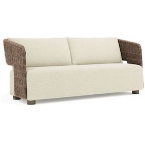 Maldives Cream Performance Fabric 72" Outdoor Sofa
