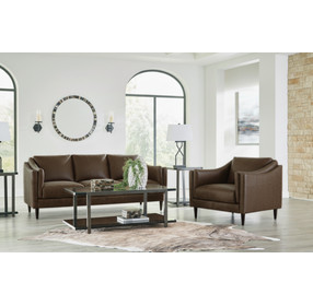 Brighton Bomber Tan Leather Living Room Set