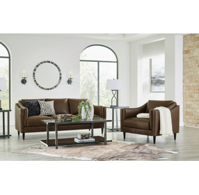 Brighton Bomber Tan Leather Living Room Set