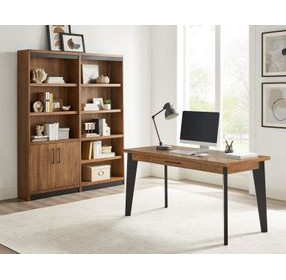 Avery Rich Medium Brown 60" Writing Desk with USB Charging