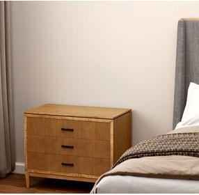 Loft Brown and Black 3 Drawer Reeded Bedside Chest