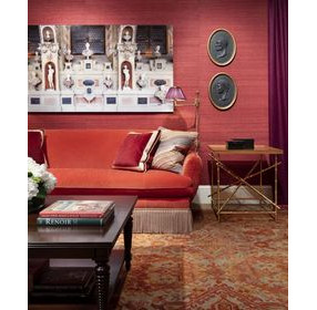 Alexa Hampton Brown and Gold Square Side Table