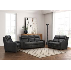 Ayden Elway Dark Gray Leather Power Reclining Living Room Set with Power Headrest and Power Lumbar