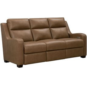 Ayden Hillwood Toffee Leather 84" Power Reclining Living Room Set with Power Headrests and Power Lumbar