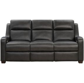Ayden Elway Dark Gray Leather 84" Power Reclining Living Room Set with Power Headrests and Power Lumbar