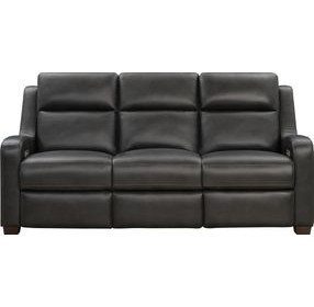 Ayden Elway Dark Gray Leather Power Reclining Living Room Set with Power Headrest and Power Lumbar