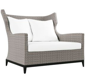 Captiva White Performance Fabric Outdoor Lounge Chair with Pillows