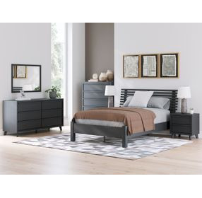 Danziar Black Full Slat Panel Bed