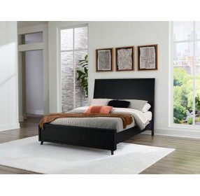 Danziar Matte Black Queen Panel Headboard