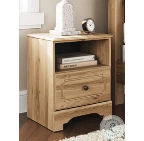 Galletyn Warm Brown 1 Drawer Nightstand with USB Charging