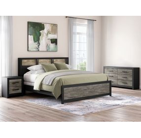 Ryderton Black and Gray King Panel Bookcase Bed