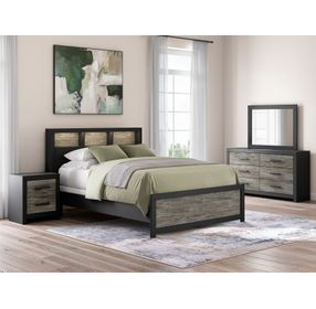 Ryderton Black and Gray 6 Drawer Dresser with Rectangular Mirror