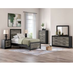 Ryderton Black and Gray Twin Panel Bed