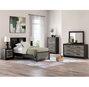 Ryderton Black and Gray Twin Panel Bookcase Bed