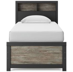 Ryderton Black and Gray Youth Panel Bookcase Bedroom Set