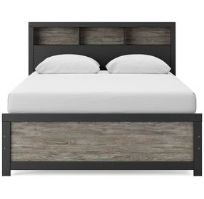 Ryderton Black and Gray Panel Bookcase Bedroom Set
