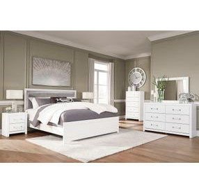 Raechalla Matte White Rectangular Dresser Mirror