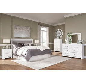 Raechalla Matte White 2 Drawer Nightstand