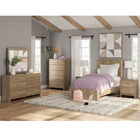 Dayella Warm Natural Brown Rectangular Dresser Mirror