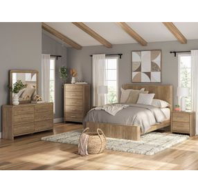 Dayella Warm Natural Brown Platform Bedroom Set
