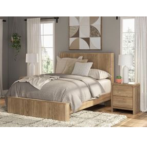 Dayella Warm Natural Brown Queen Platform Bed