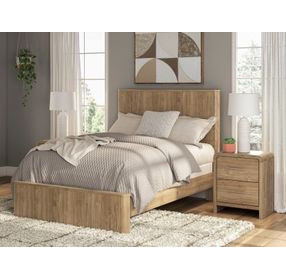 Dayella Warm Natural Brown Full Panel Bed