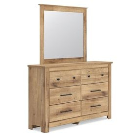 Allihauser Tan Dresser and Mirror