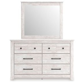Allihauser Whitewash Dresser and Mirror