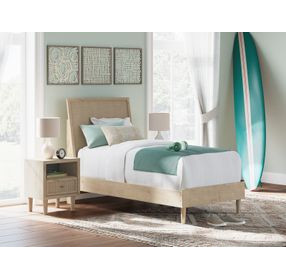 Cielden Brown and Beige Twin Panel Headboard