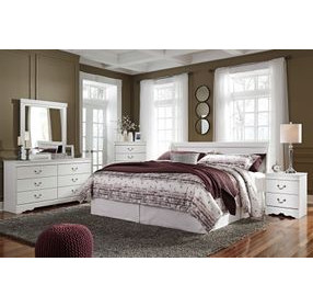 Anarasia White 6 Drawer Dresser and Rectangular Mirror