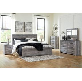 Bronyan Dark Gray 6 Drawer Dresser and Rectangular Mirror