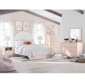 Wistenpine Blush 6 Drawer Dresser and Rectangular Mirror