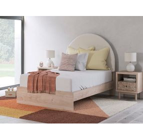 Birkmore Brown and White Full Upholstered Panel Headboard