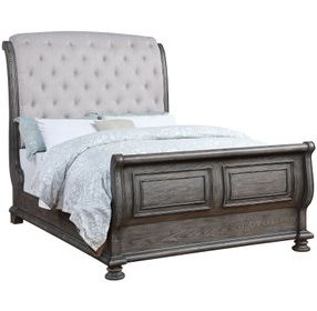 B01623 Gray Upholstered Sleigh Bedroom Set