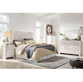 Paxberry Whitewash 6 Drawer Dresser and Rectangular Mirror