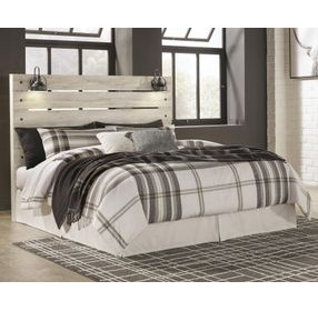 Cambeck Whitewash King Panel Headboard with LED and USB Charging