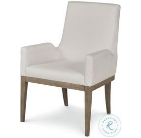 Marten Greige And Off White Dining Arm Chair
