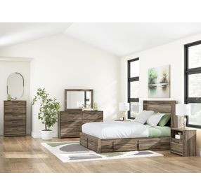 Jusika Brown Storage Panel Bedroom Set with LED