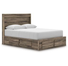 Jusika Brown Storage Panel Bedroom Set with LED