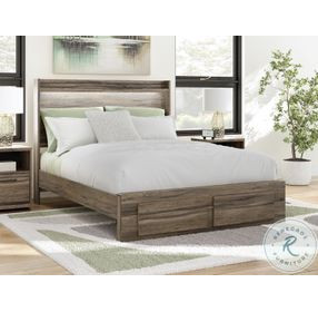 Jusika Brown Queen Panel Storage Bed