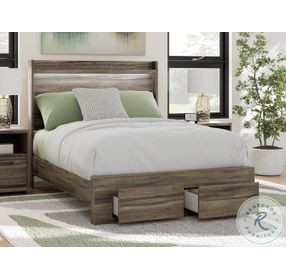 Jusika Brown Full Panel Storage Bed