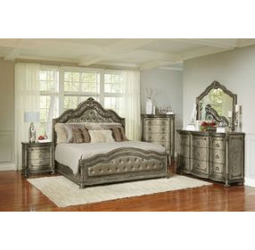 B02011 Gray Upholstered Queen Bed