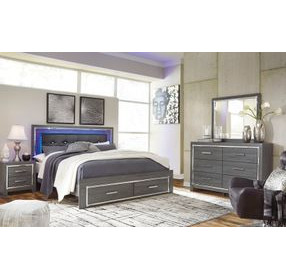 Lodanna Gray 6 Drawer Dresser and Rectangular Mirror