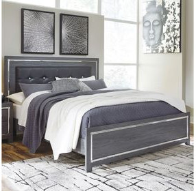 Lodanna Gray King Upholstered Panel Bed