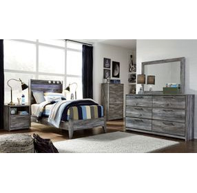 Baystorm Gray Youth Panel Bedroom Set with LED