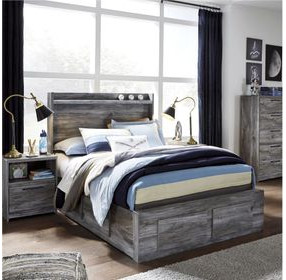 Baystorm Gray Full Double Under Bed Storage Platform Bed